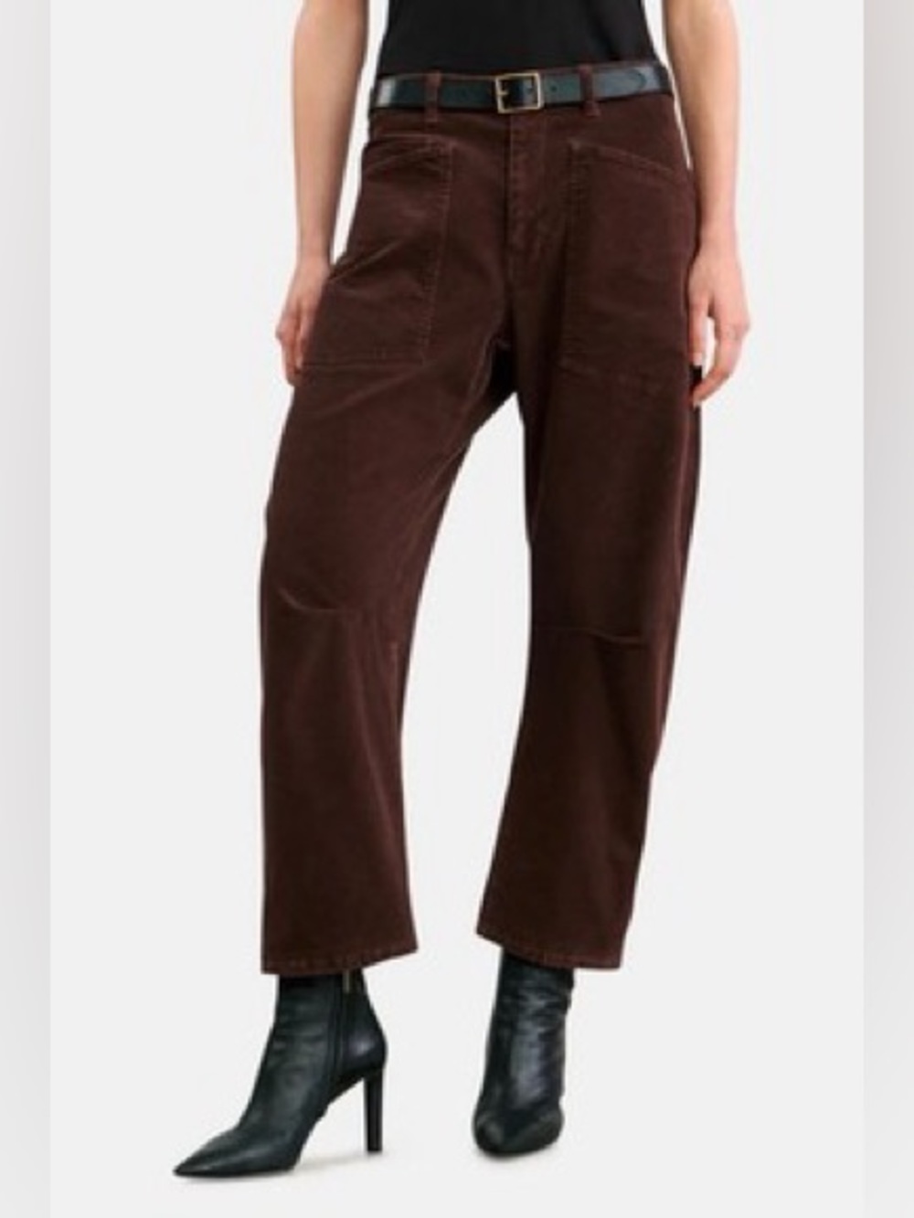 Nili Lotan Shon Dark Brown Corduroy Pants